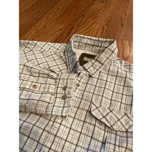 Howler Bros Men's Vented Fishing Shirt Nylon Blend Teal Plaid Size Medium